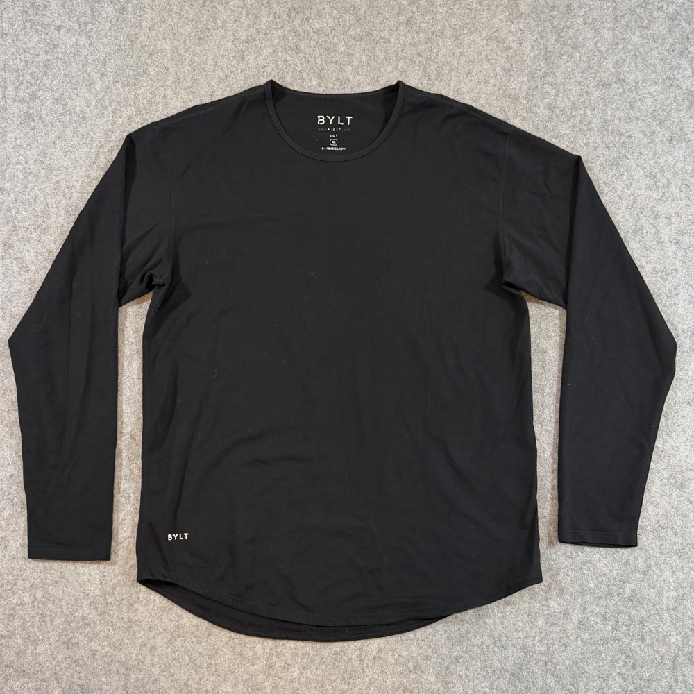 Bylt Premium Basics Black‎ Drop-Cut Long Sleeve Crew Neck T-Shirt Men's Size XL